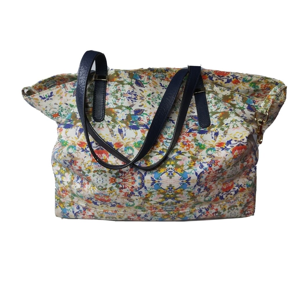 Rebecca Minkoff Canvas Tote Bag Shopper Multicolor Floral Carryall